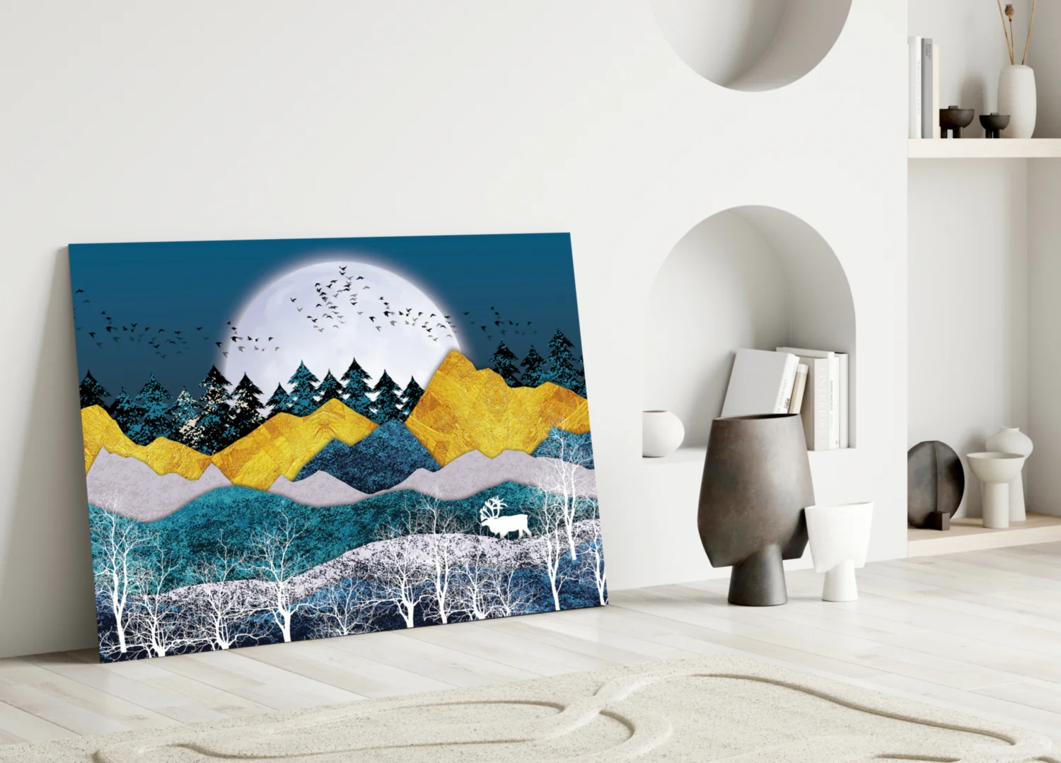 Illustration Landscape Glass Wall Art - Image 3