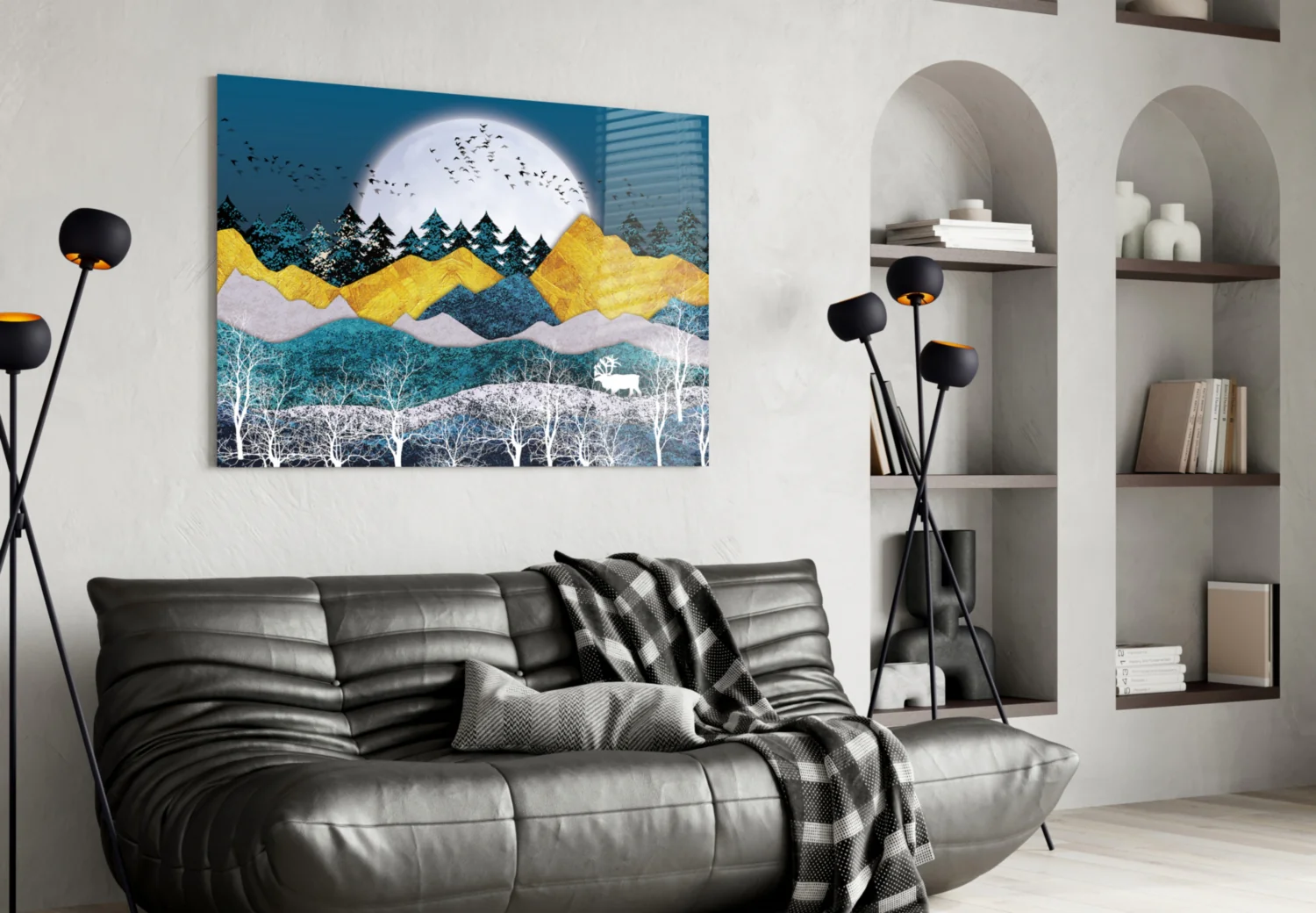 Illustration Landscape Glass Wall Art - Image 4