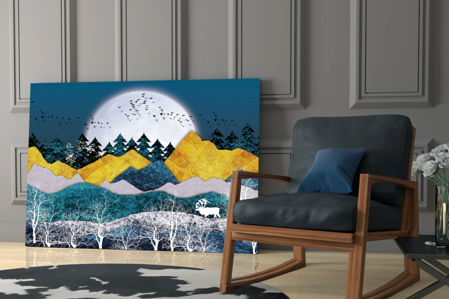 Illustration Landscape Glass Wall Art - Image 6