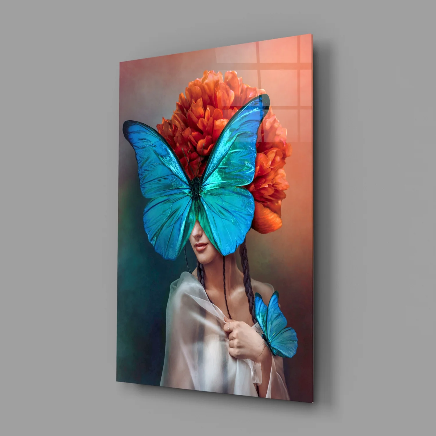 Butterfly Woman Glass Wall Art - Image 2