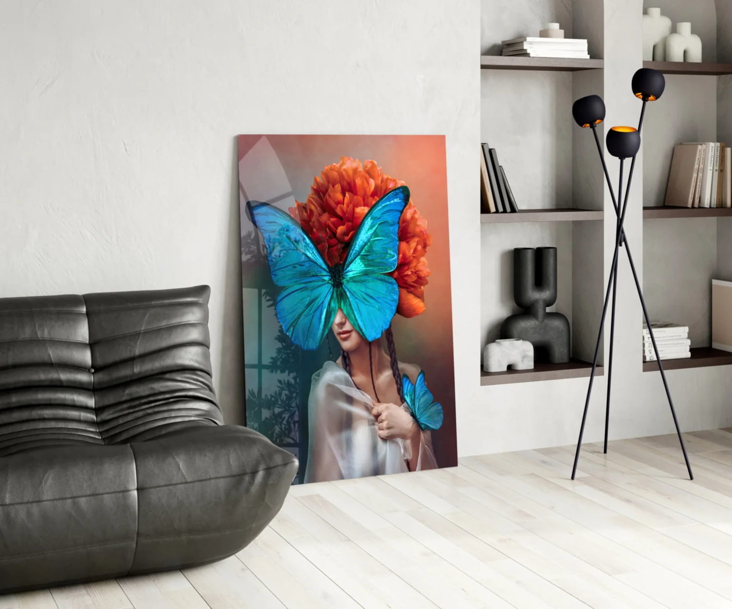Butterfly Woman Glass Wall Art - Image 5