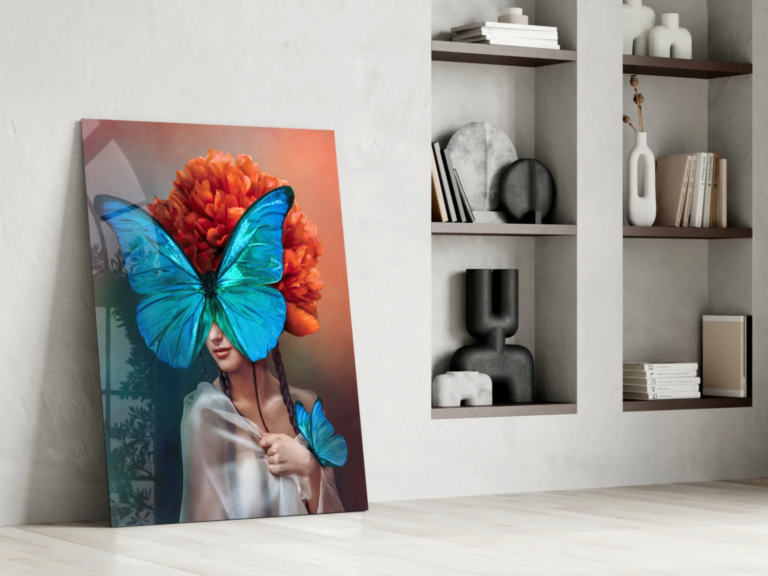 Butterfly Woman Glass Wall Art - Image 6