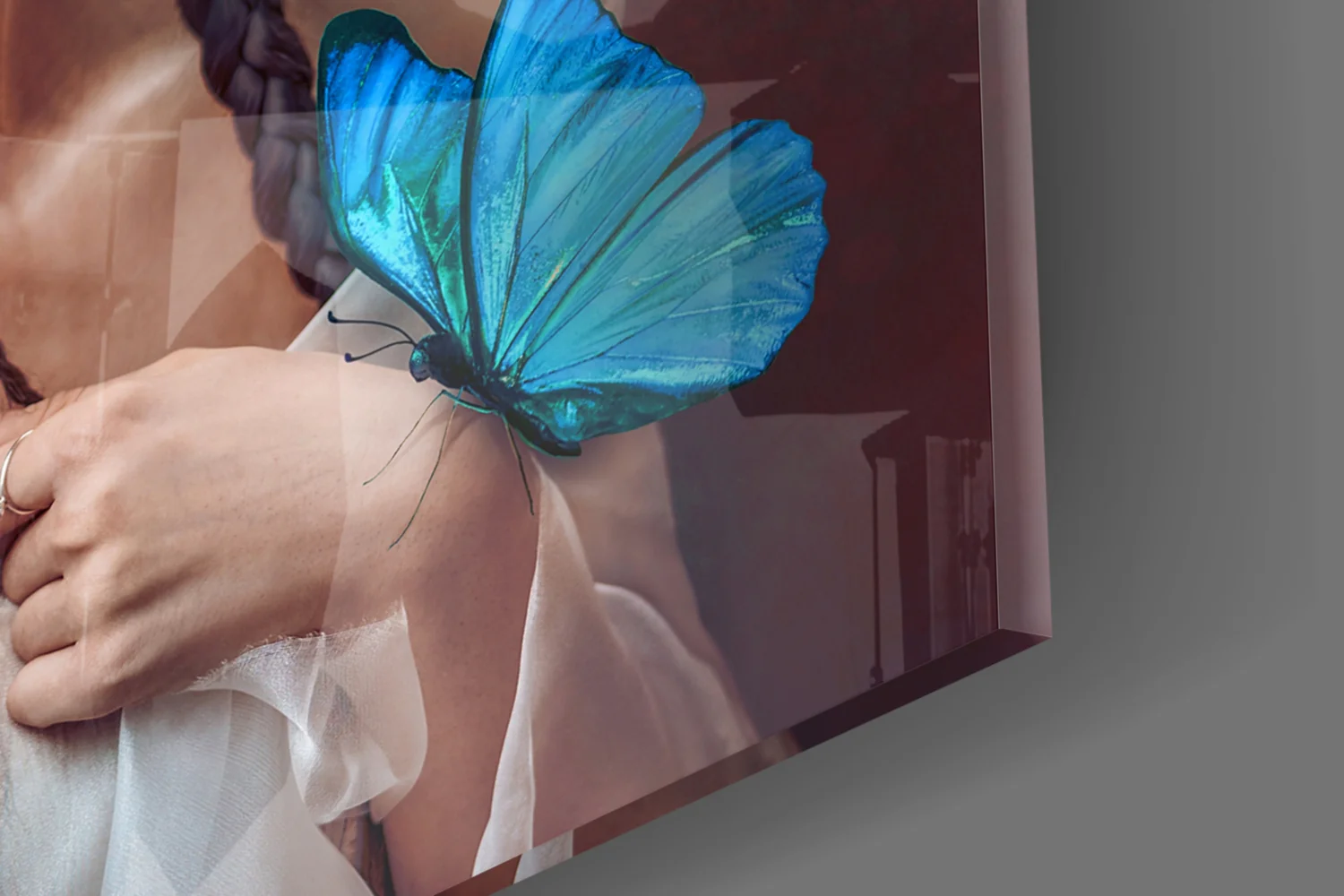 Butterfly Woman Glass Wall Art - Image 7