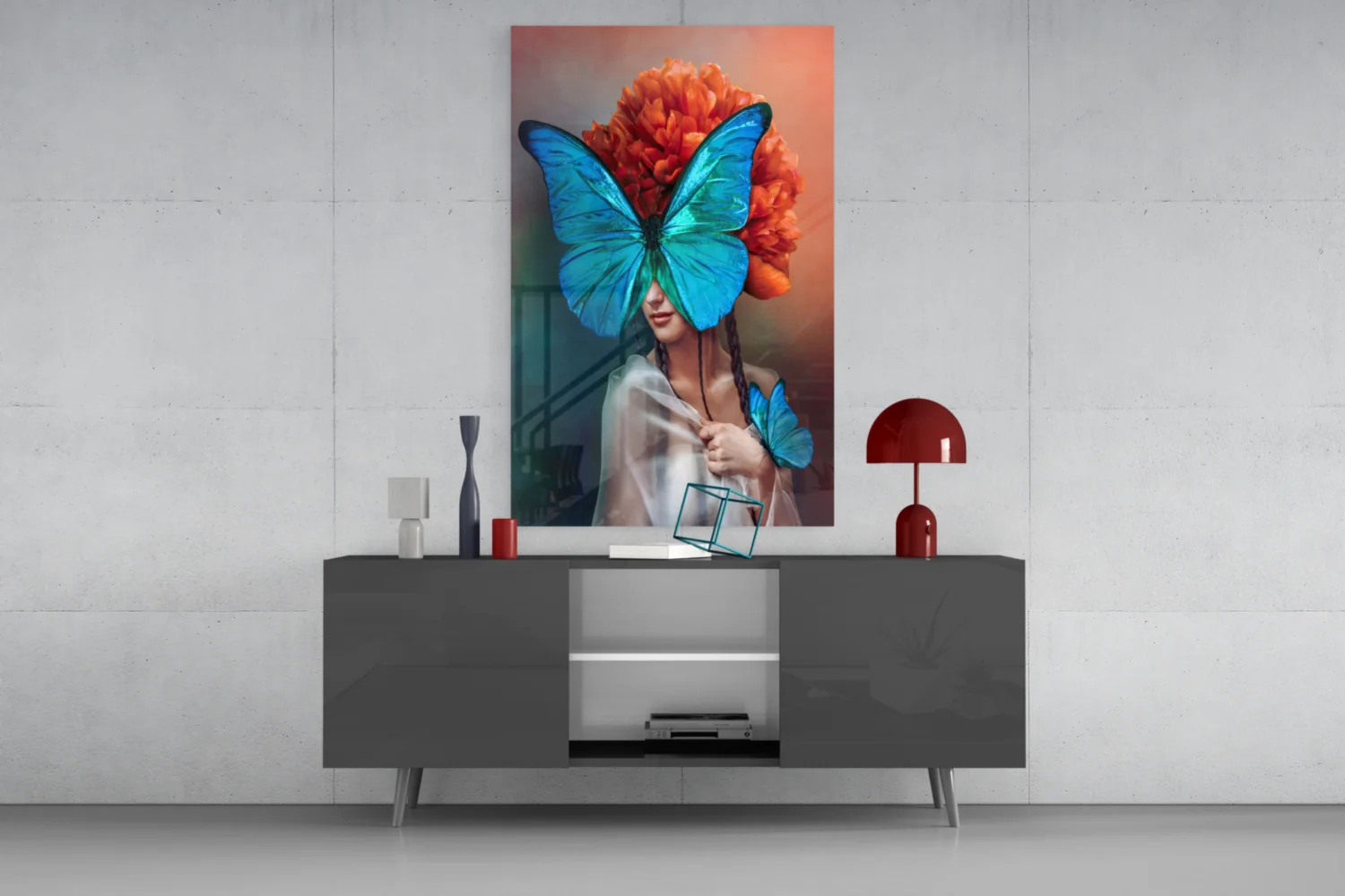 Butterfly Woman Glass Wall Art - Image 8