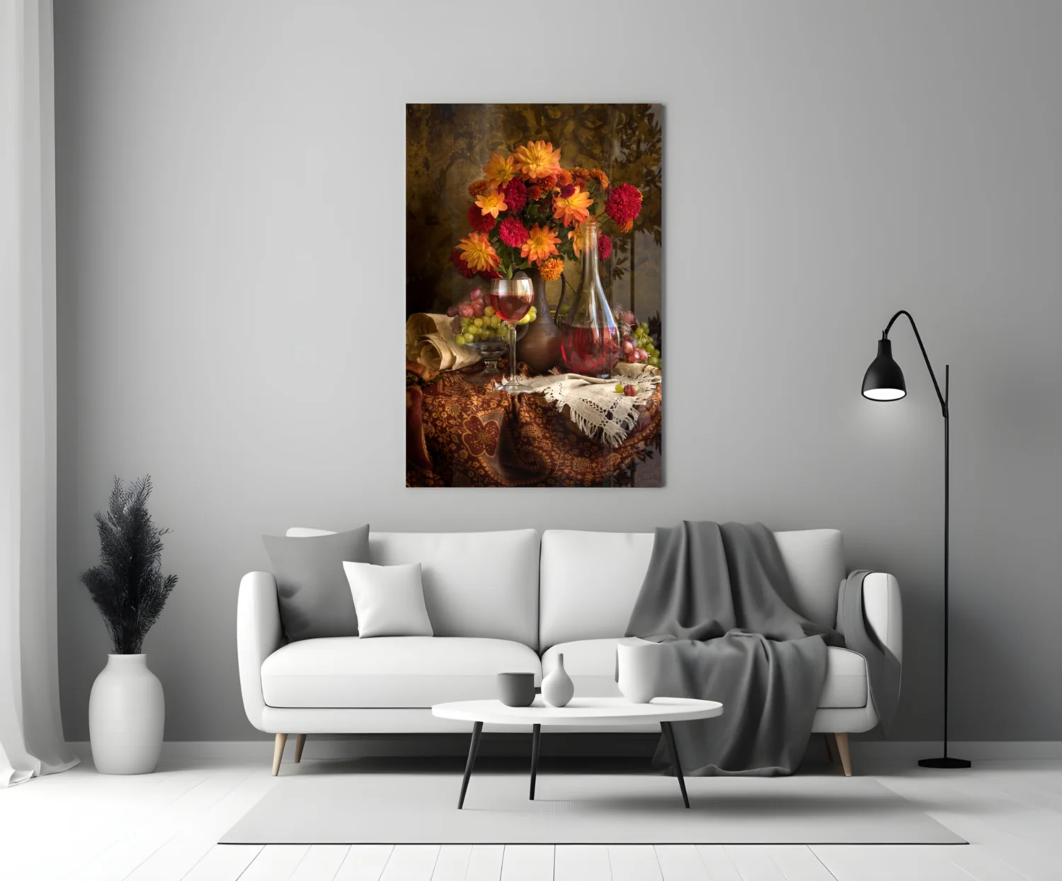 Chalice and Flowers Glass Wall Art - Image 3