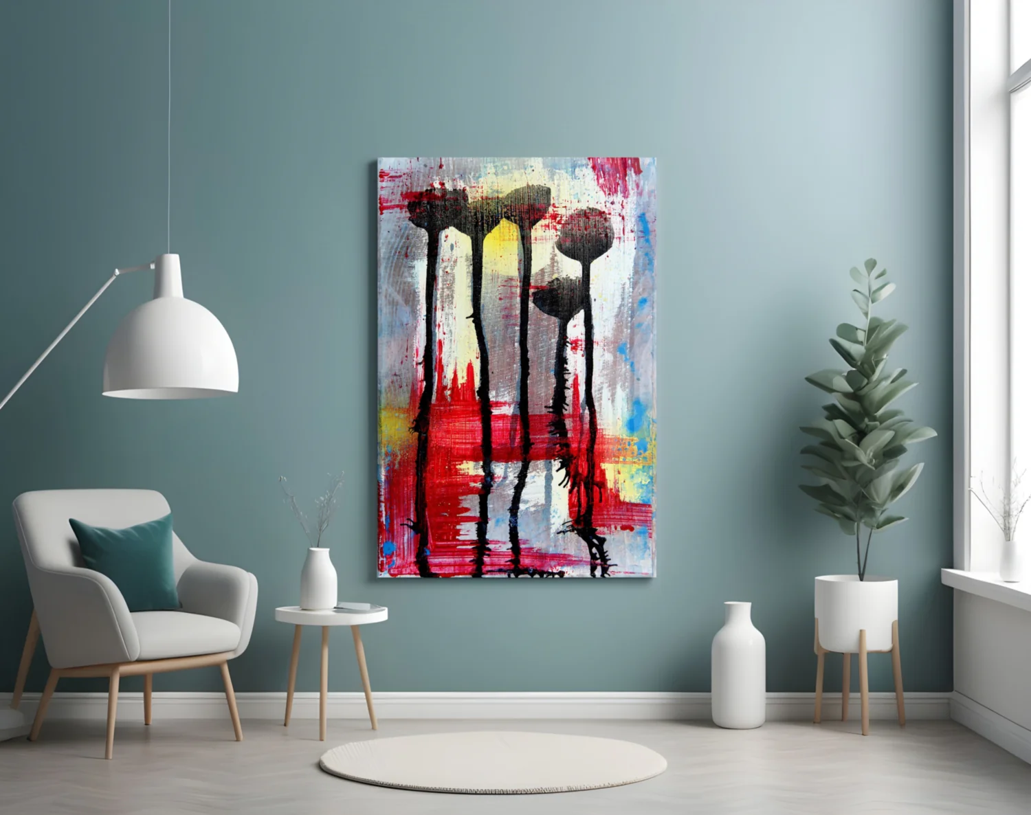 Flower Silhouettes Glass Wall Art - Image 4