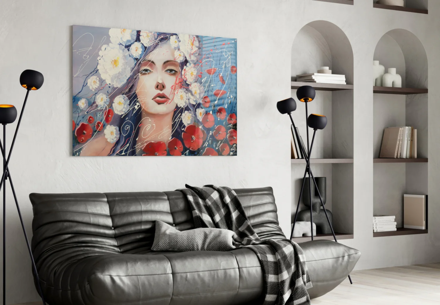 Women and Flowers Glass Wall Art - Image 4