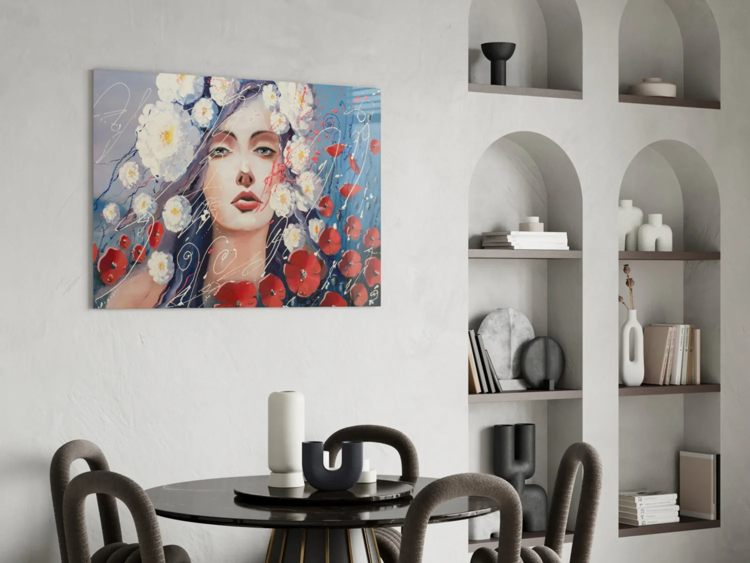 Women and Flowers Glass Wall Art - Image 5