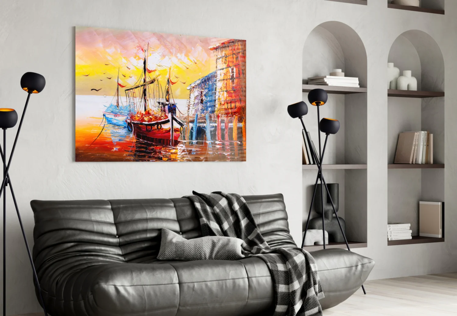 Illustration Ships Glass Wall Art - Image 4