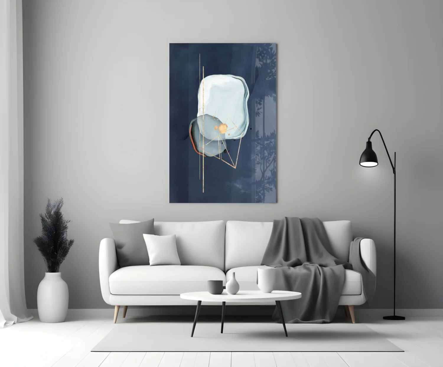 Abstract Blue Glass Wall Art - Image 3