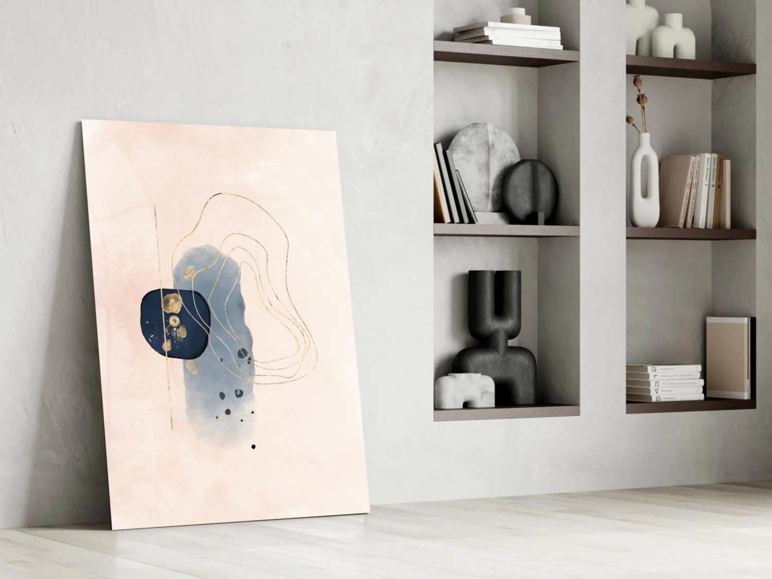 Abstract Beige Glass Wall Art - Image 6
