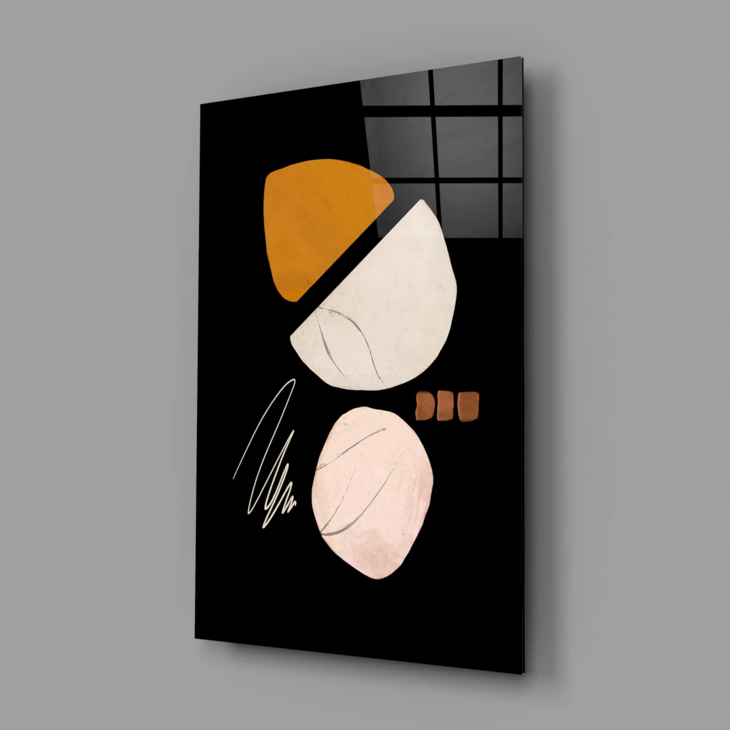 Abstract Acorn Glass Wall Art - Image 2