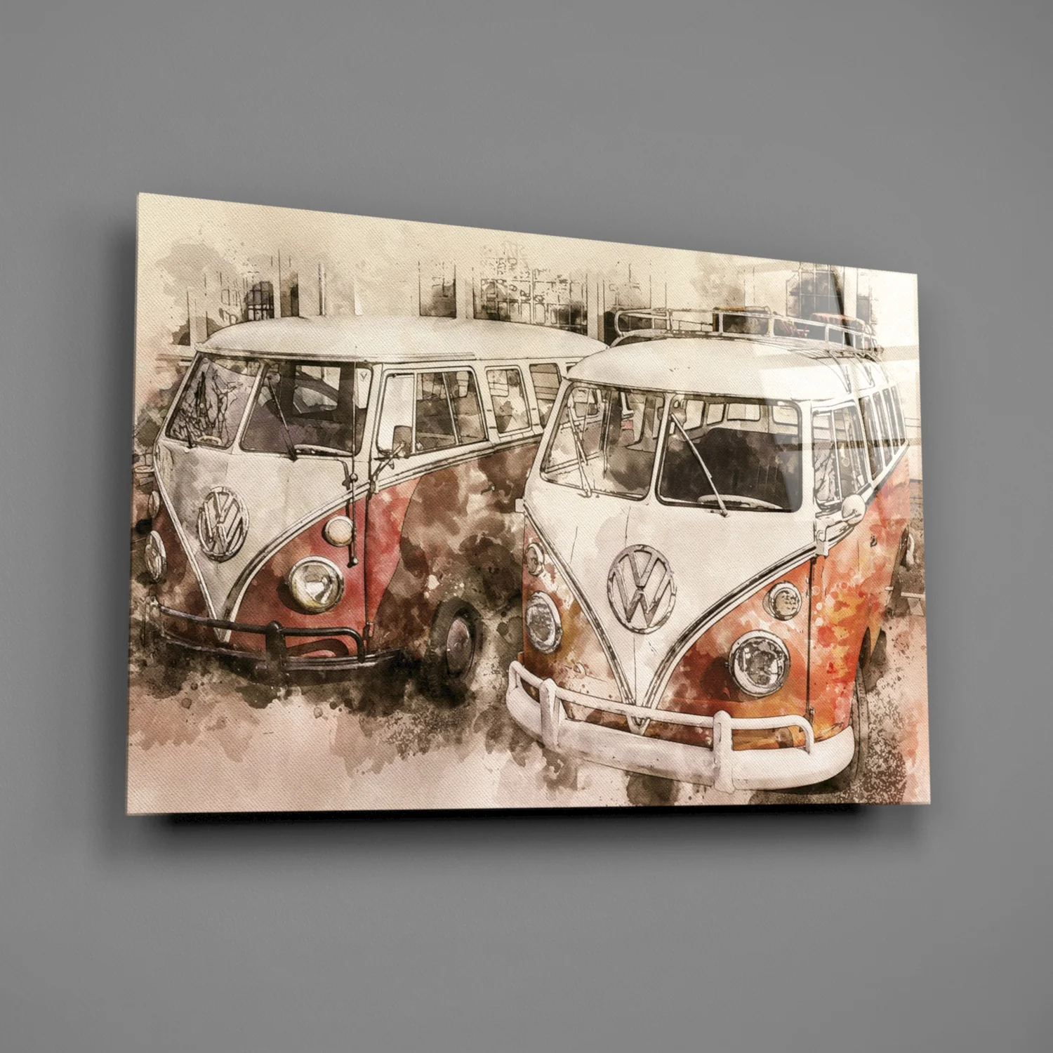 Vosvos Minibus Glass Wall Art - Image 2