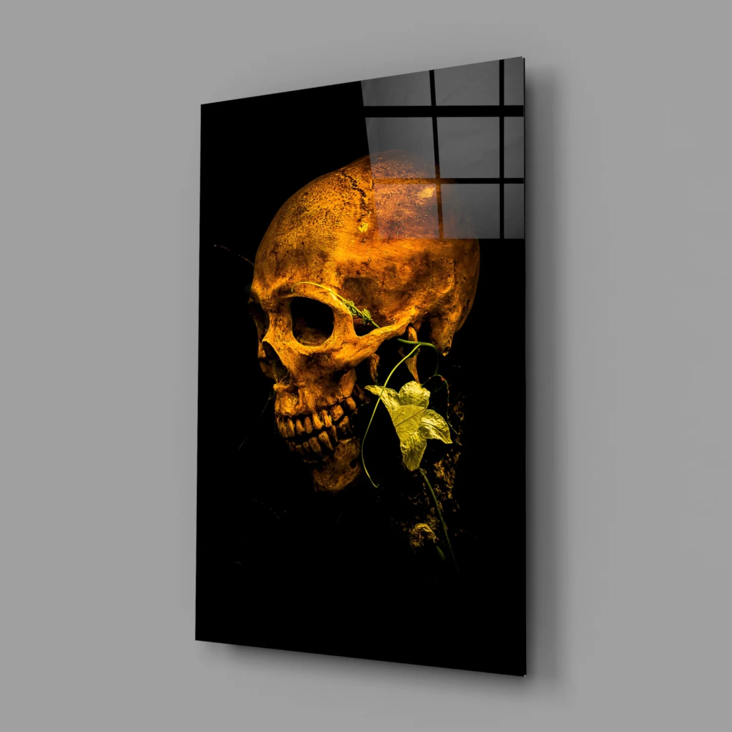 Flower and Skull Glass Wall Art - Image 2