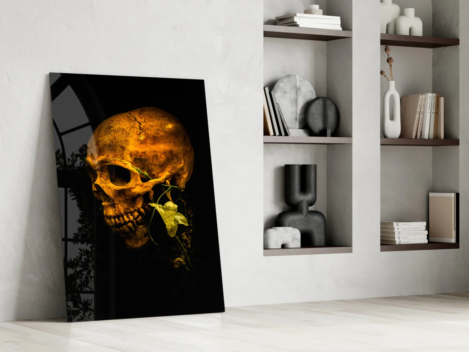 Flower and Skull Glass Wall Art - Image 6