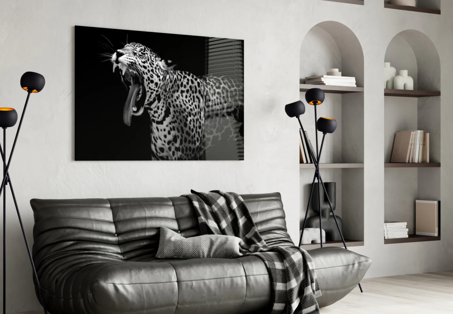 Leopard Glass Wall Art - Image 4