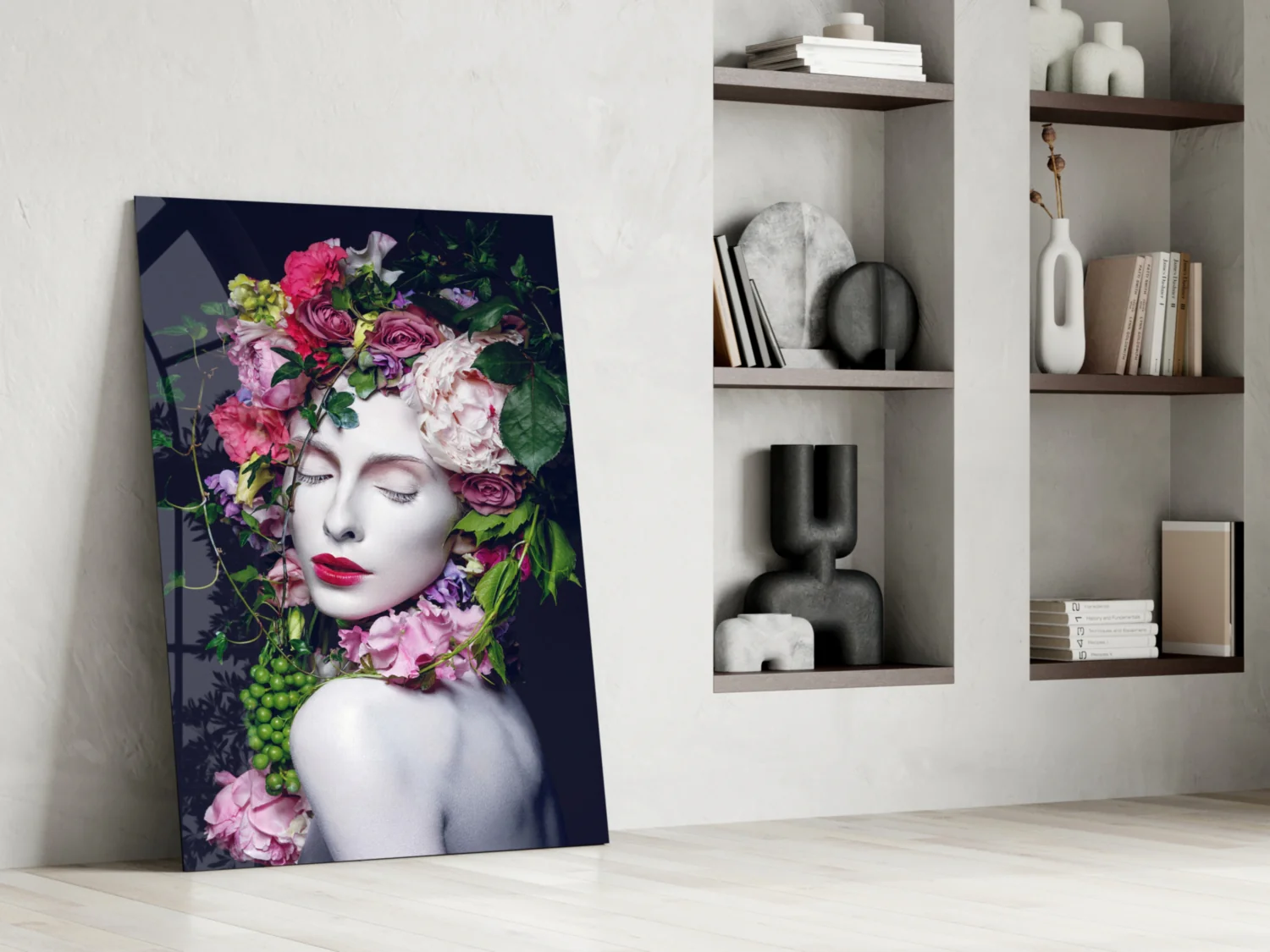 Flower and Woman Glass Wall Art - Image 6