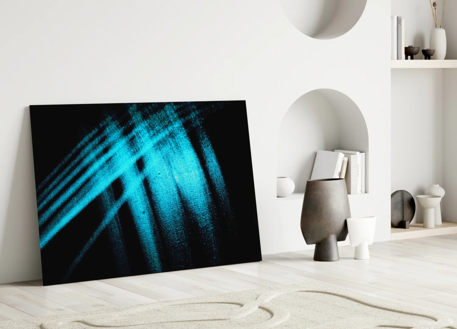 Blue Lights Glass Wall Art - Image 3