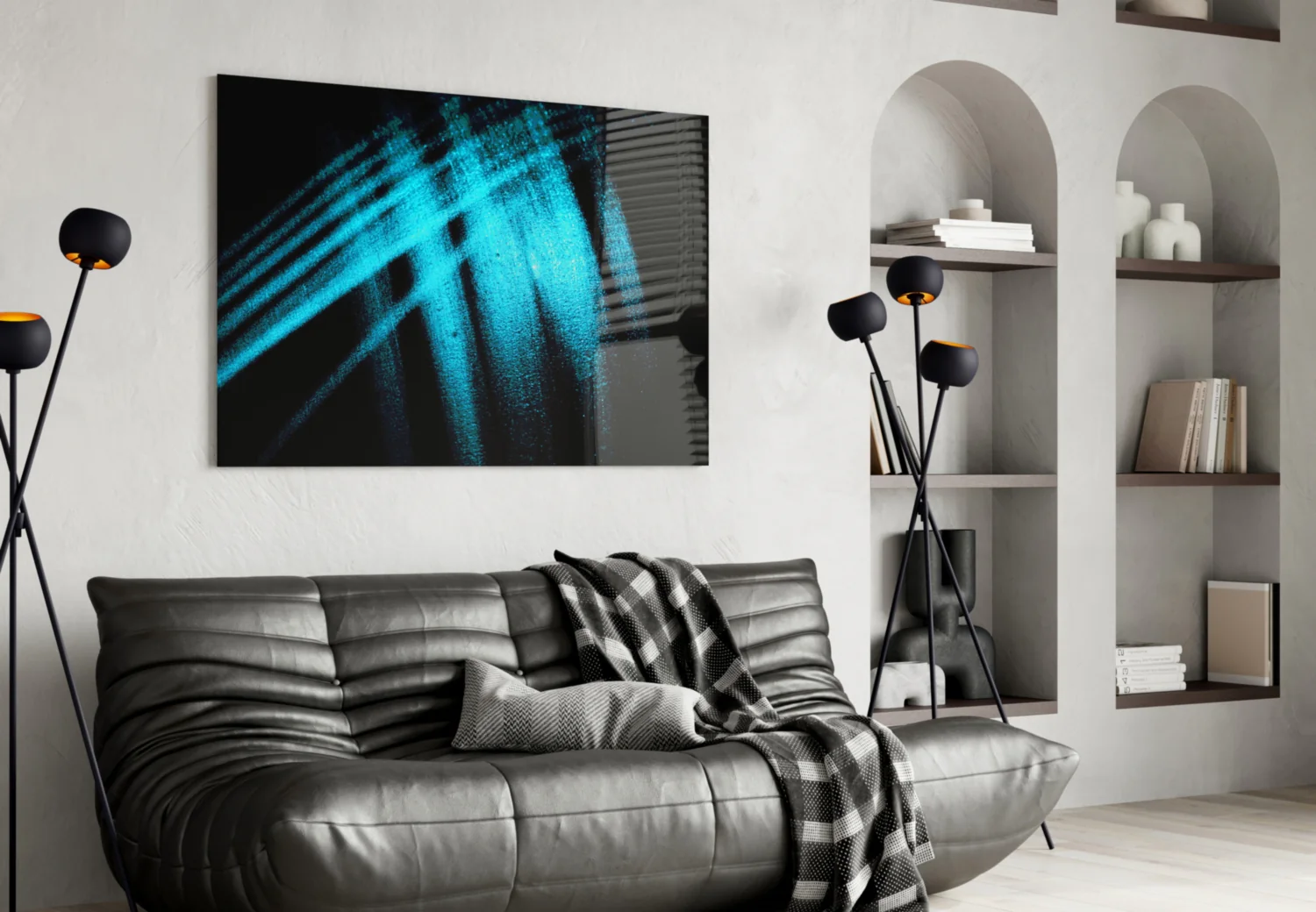 Blue Lights Glass Wall Art - Image 4