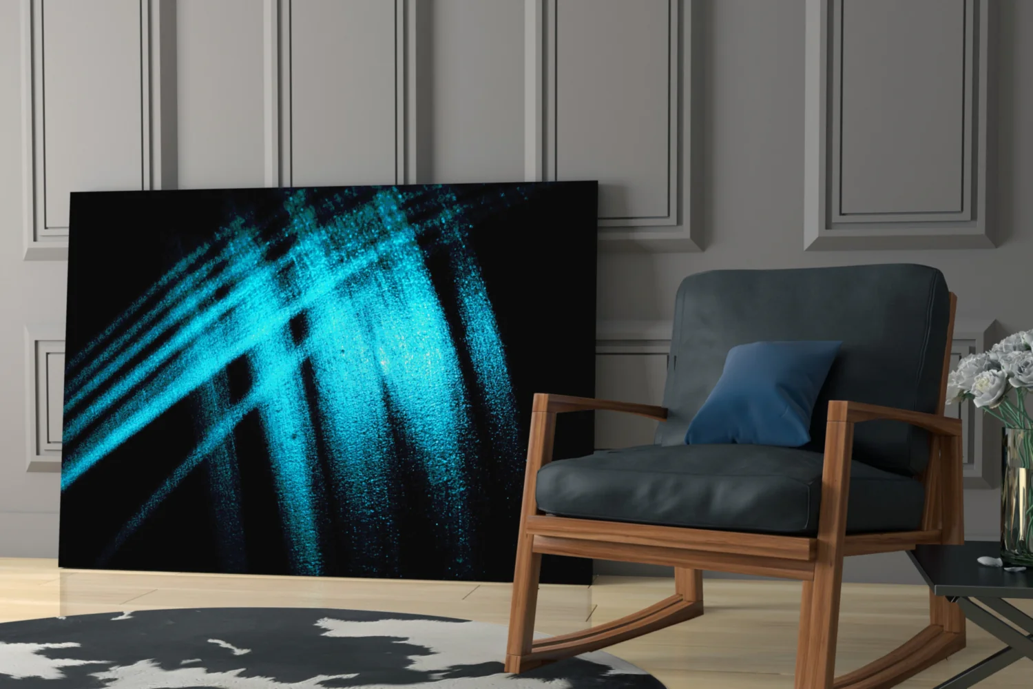 Blue Lights Glass Wall Art - Image 6