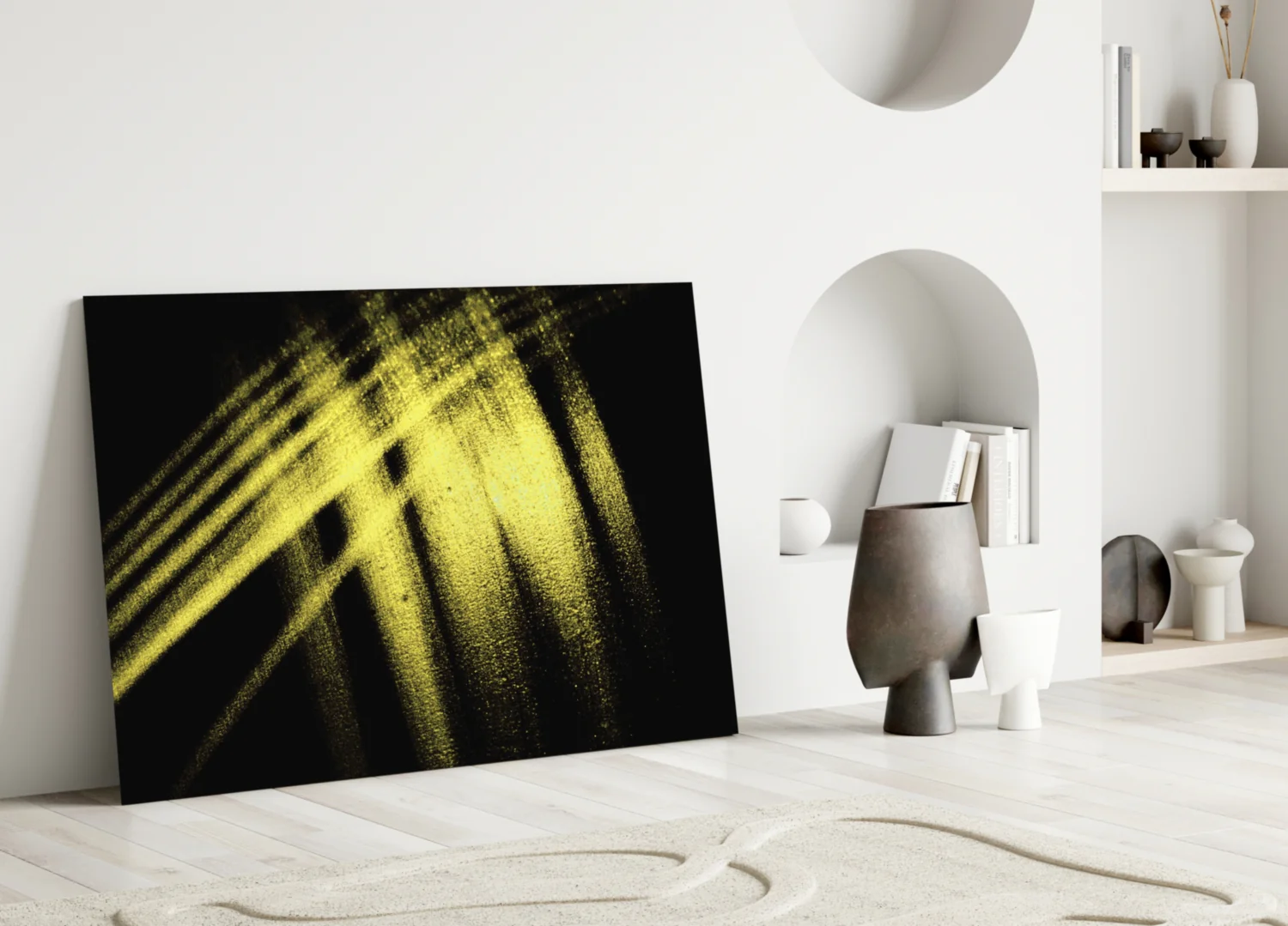 Yellow Lights Glass Wall Art - Image 3