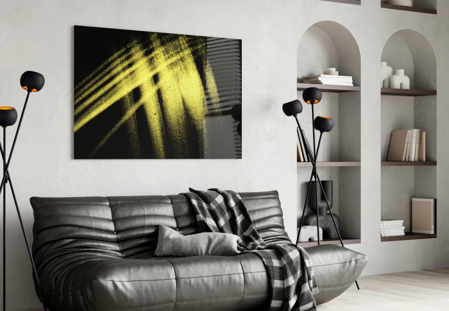 Yellow Lights Glass Wall Art - Image 4