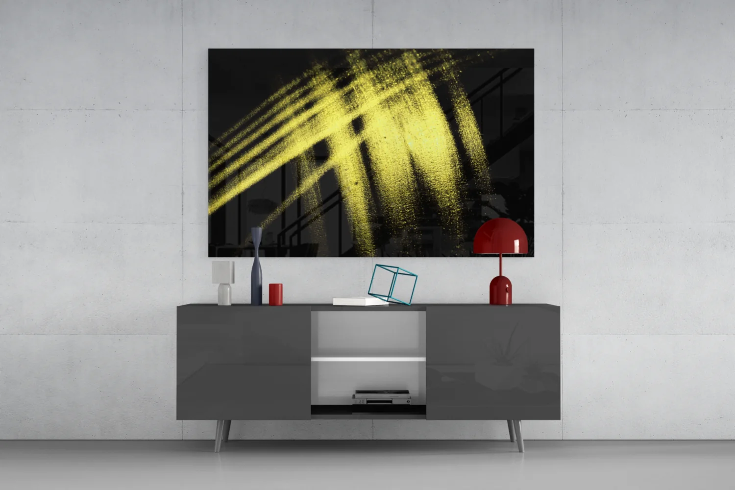 Yellow Lights Glass Wall Art - Image 8