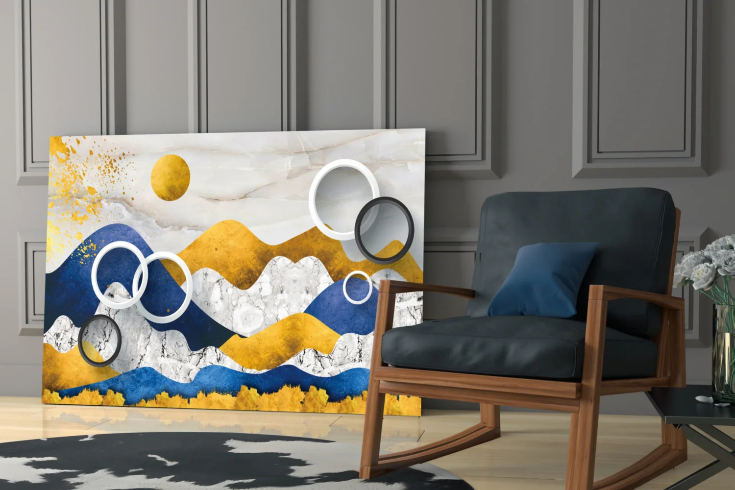 Colorful Mountains Glass Wall Art - Image 6