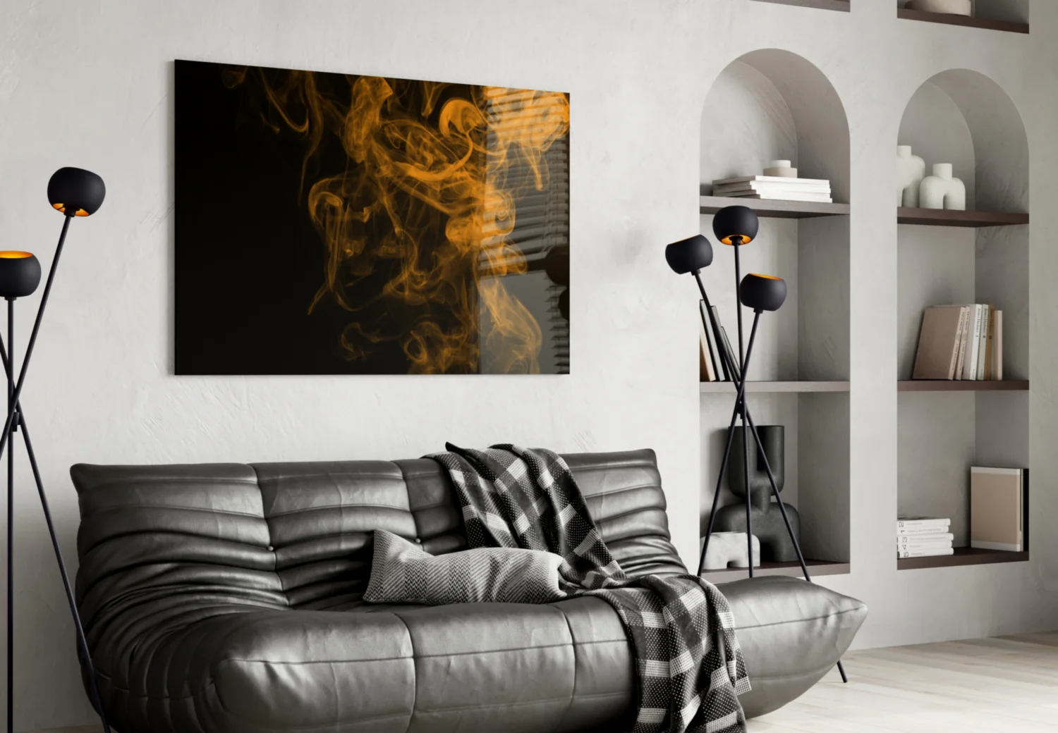 Orange Smoke Glass Wall Art - Image 4
