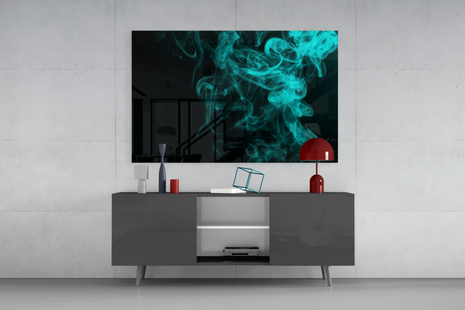 Green Smoke Glass Wall Art - Image 8