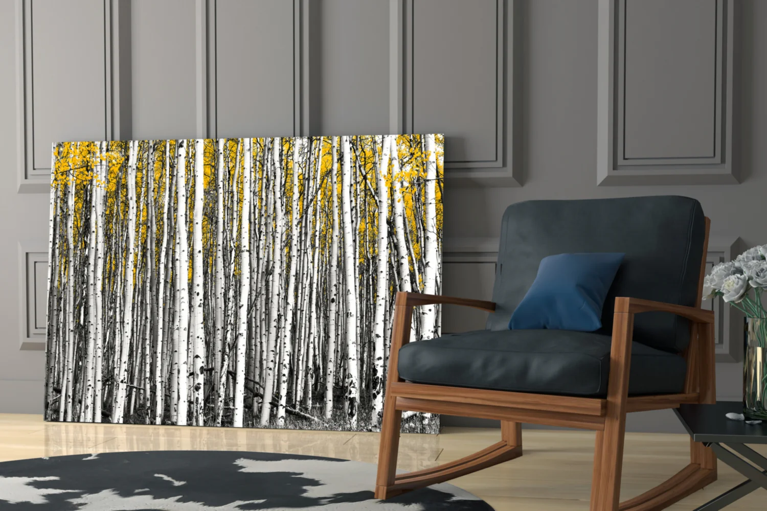 Yellow Forest Glass Wall Art - Image 6