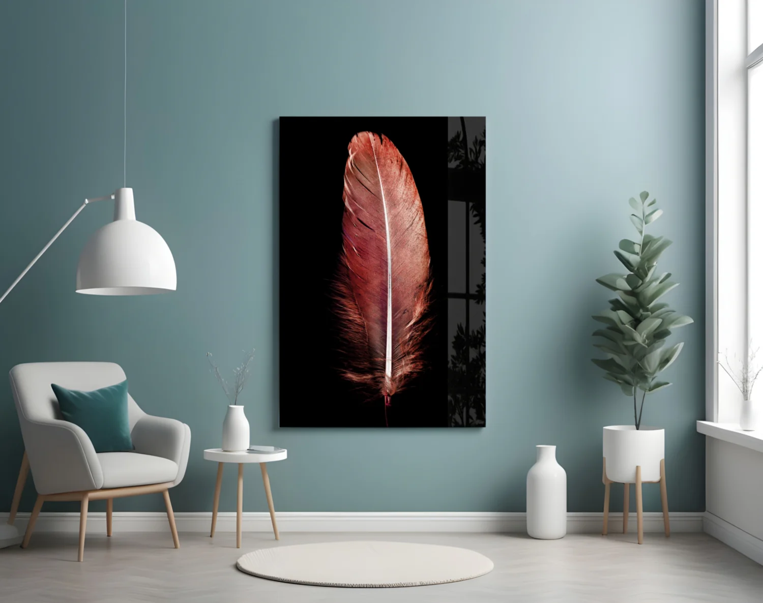 Tile Feather Glass Wall Art - Image 4