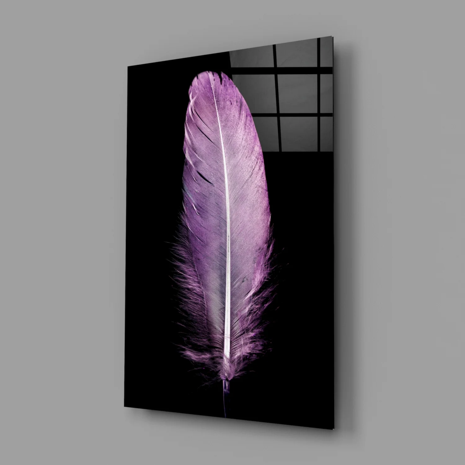 Purple Feather Glass Wall Art - Image 2