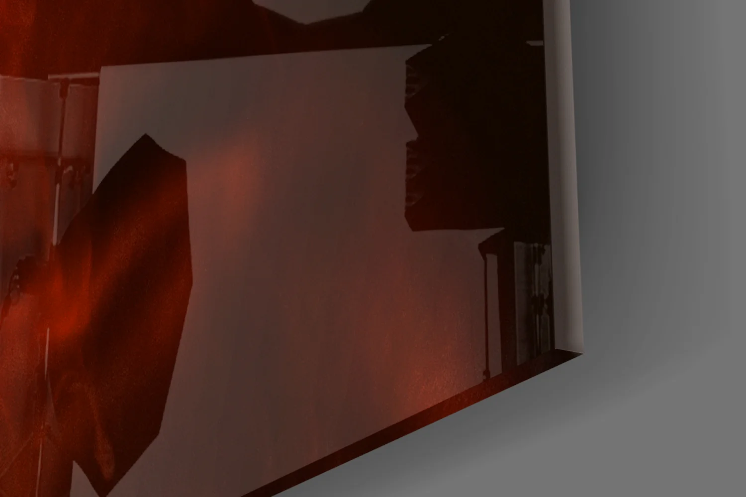 Red Smoke and Woman Glass Wall Art - Image 7
