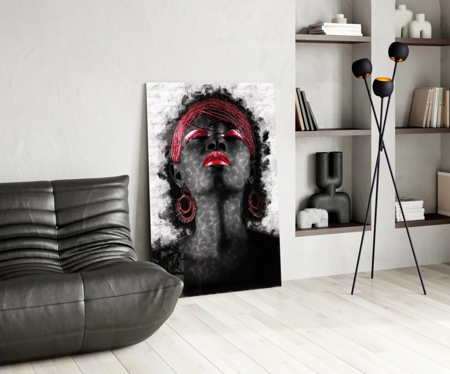 Woman and Red Glass Wall Art - Image 5
