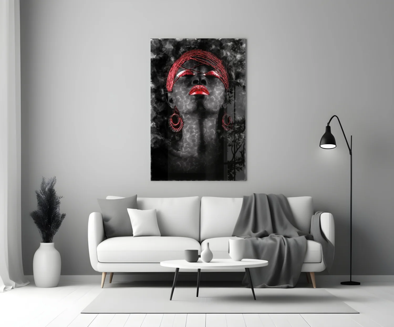 Woman and Red Glass Wall Art - Image 3