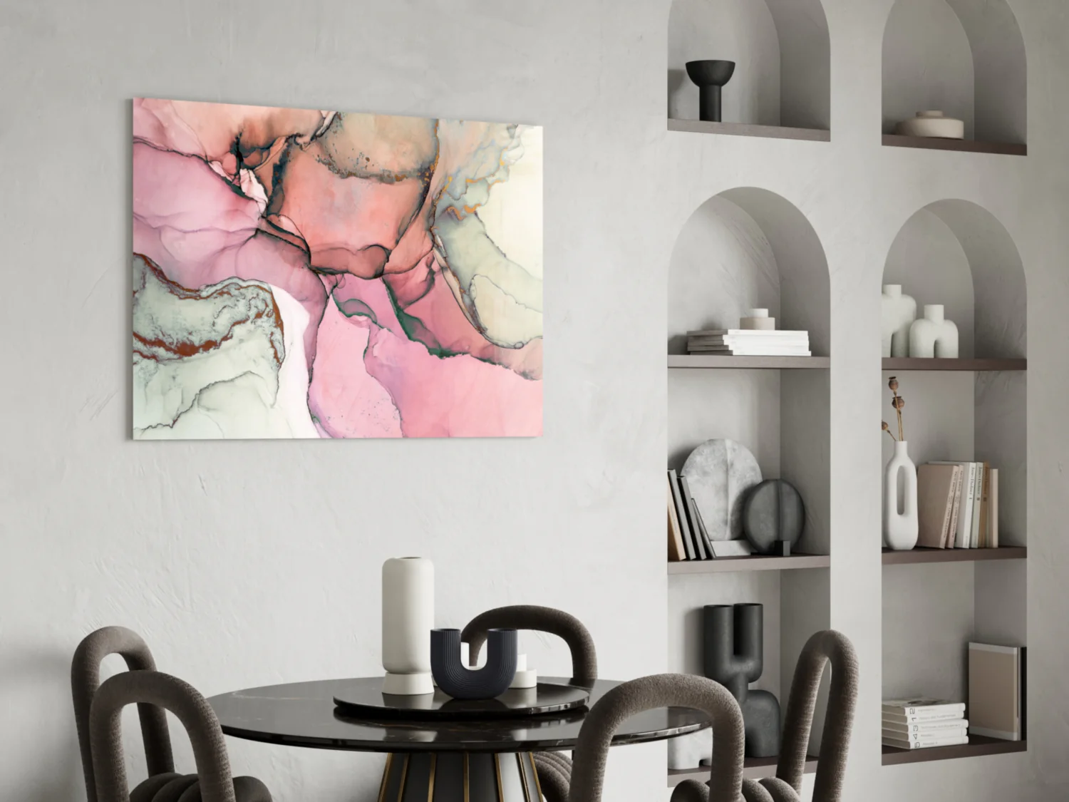 Pink Marble Pattern Glass Wall Art - Image 5