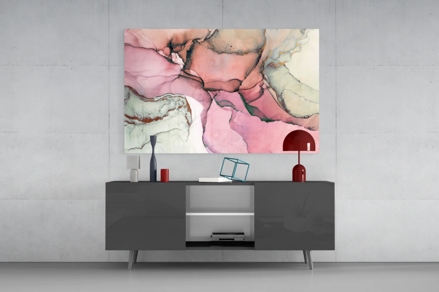 Pink Marble Pattern Glass Wall Art - Image 8