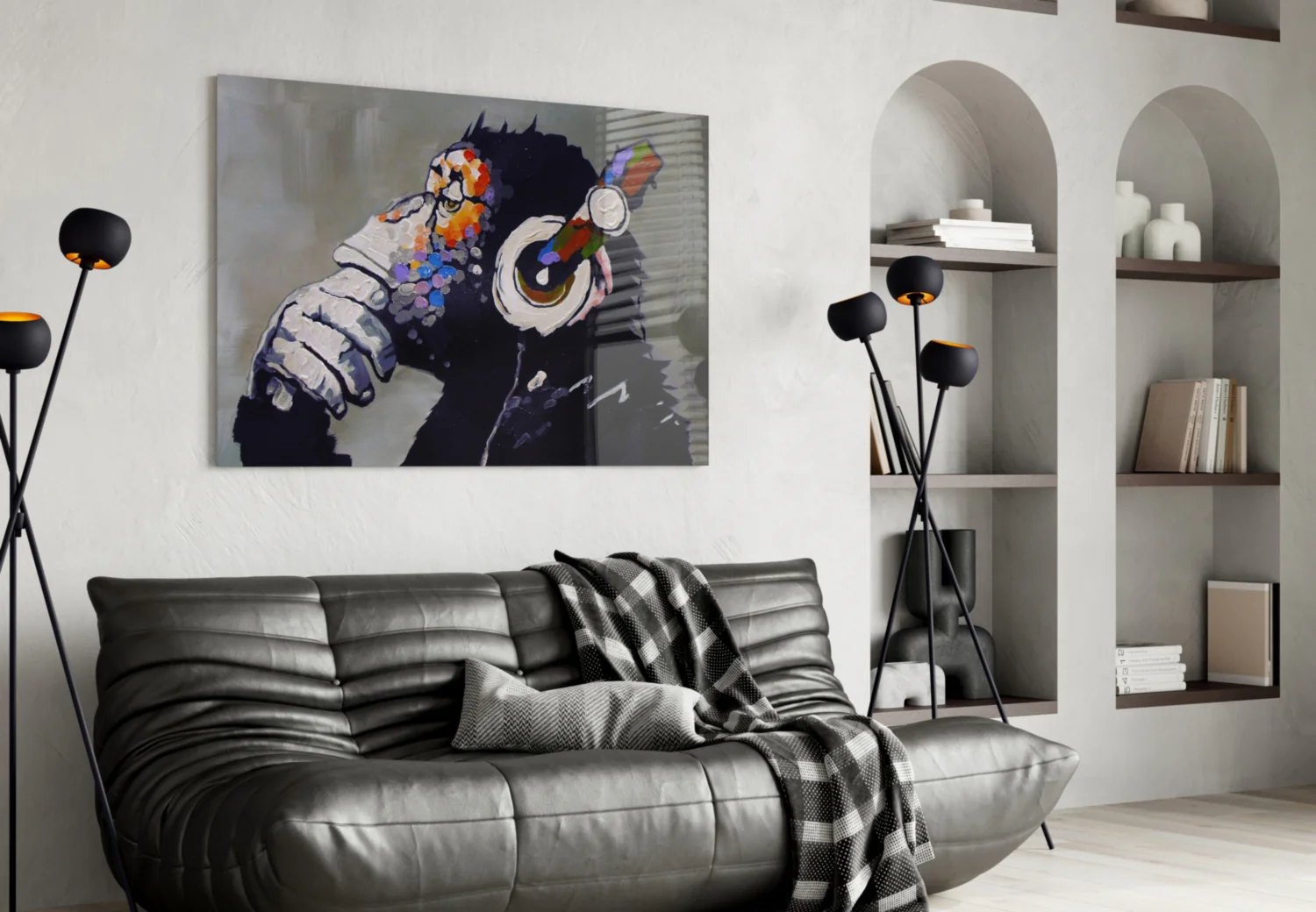 Thinking Monkey Glass Wall Art - Image 4