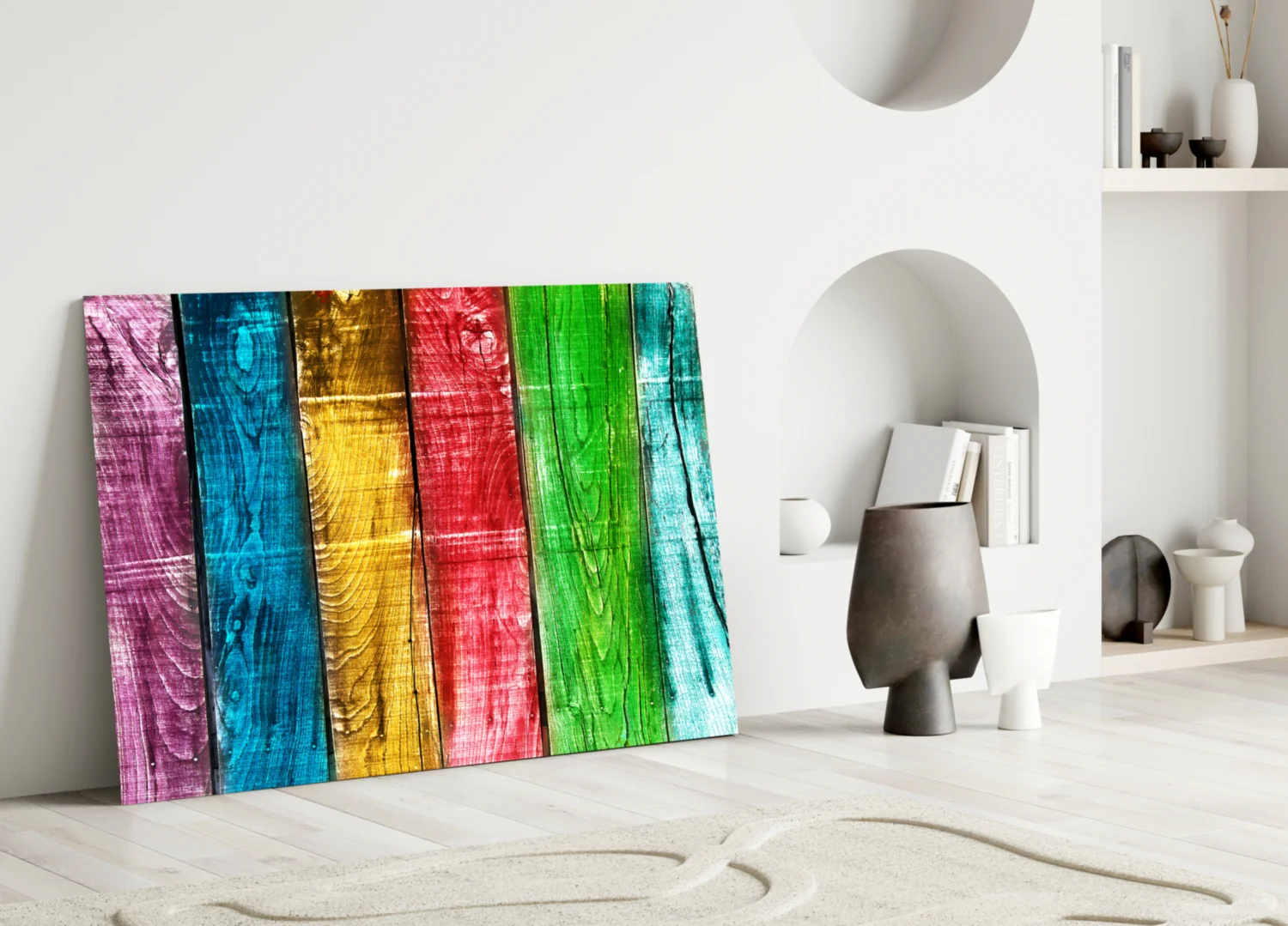 Colored Wood Glass Wall Art - Image 3