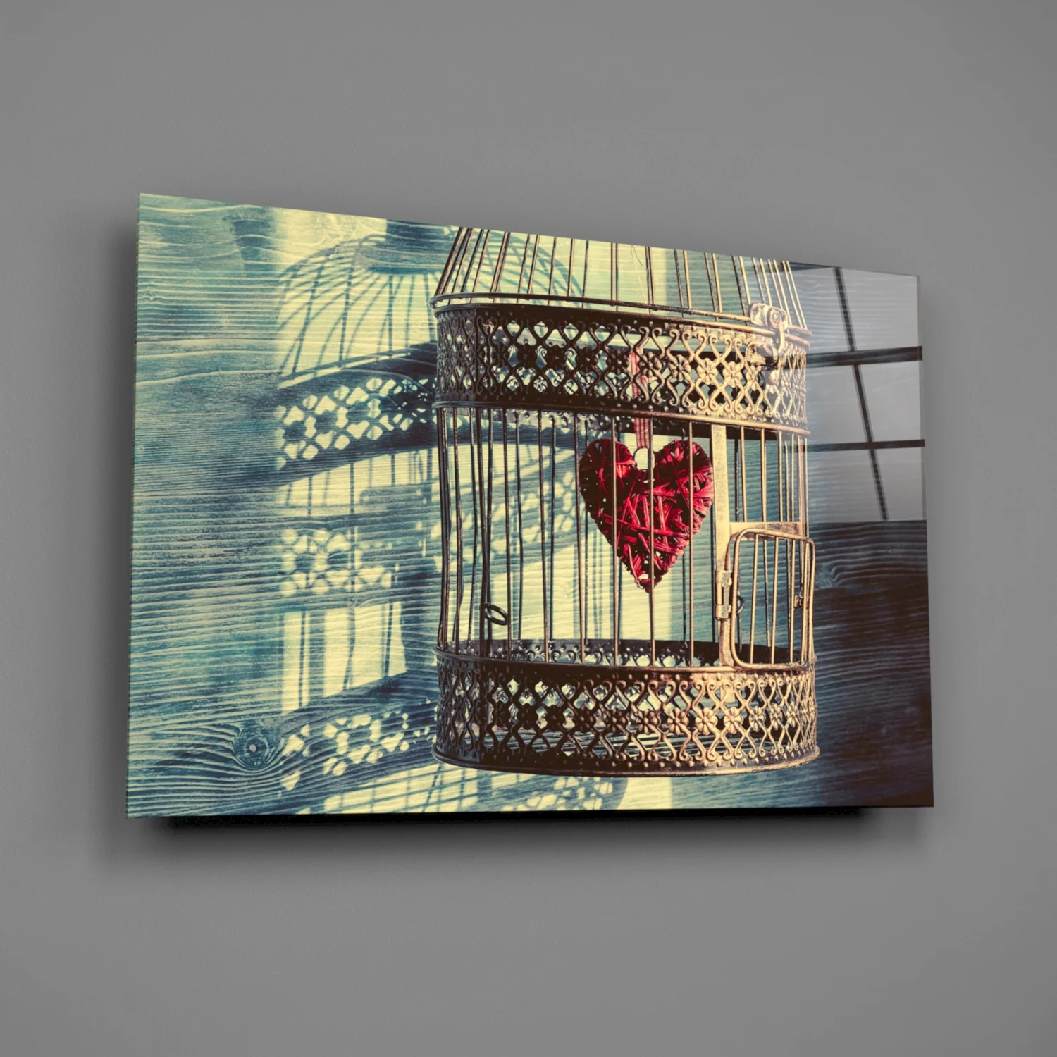 Caged Heart Glass Wall Art - Image 2