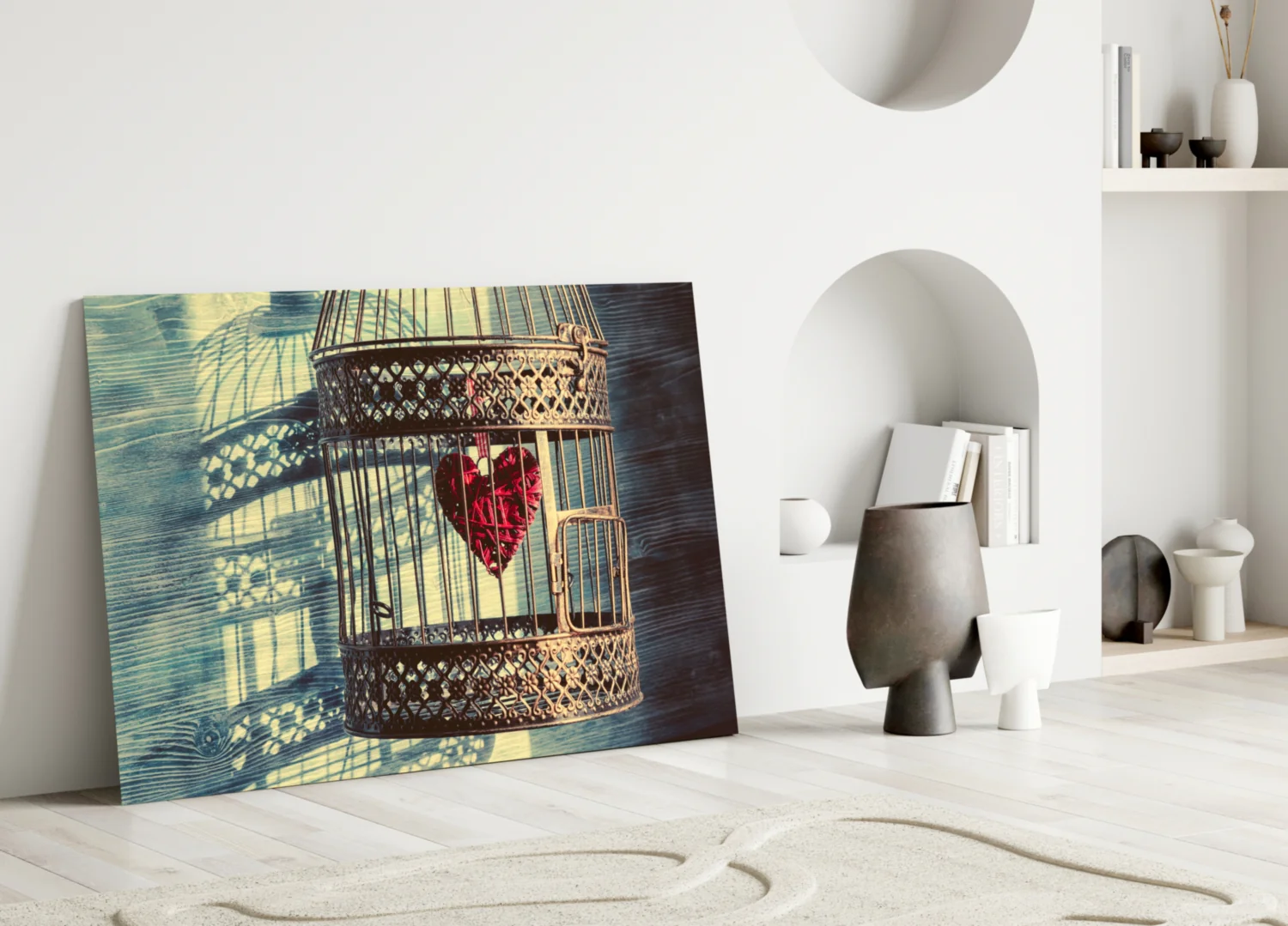 Caged Heart Glass Wall Art - Image 3