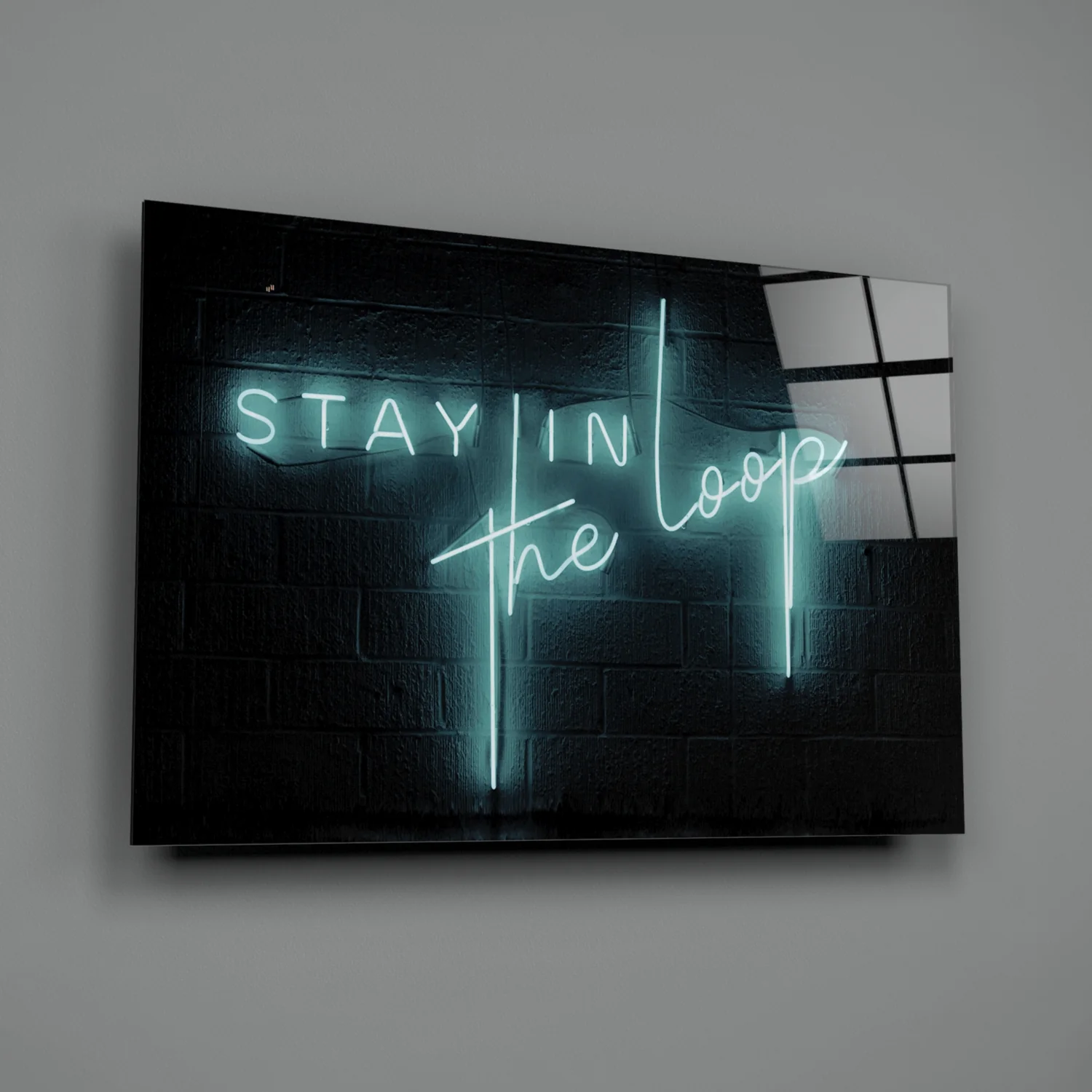“Stay in the Loop” Glass Wall Art - Image 2