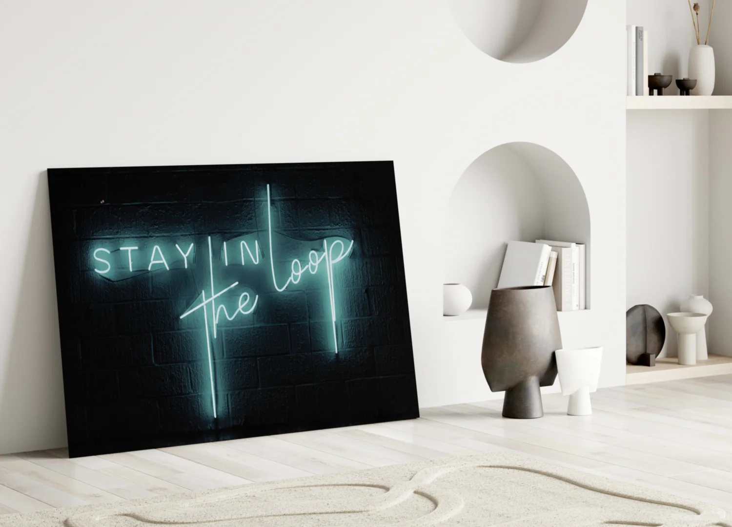 “Stay in the Loop” Glass Wall Art - Image 3