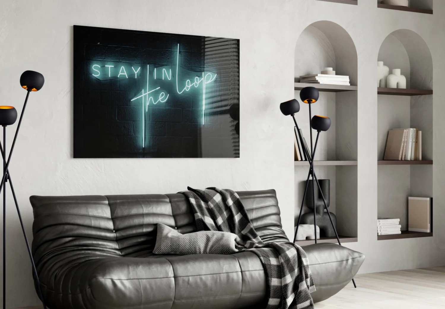 “Stay in the Loop” Glass Wall Art - Image 4