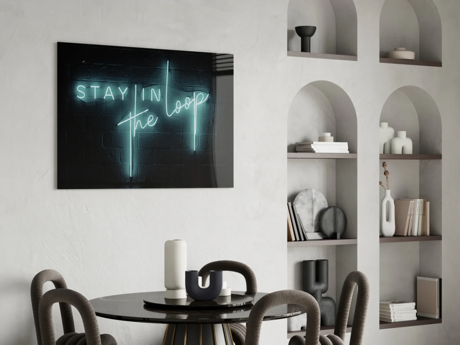 “Stay in the Loop” Glass Wall Art - Image 5
