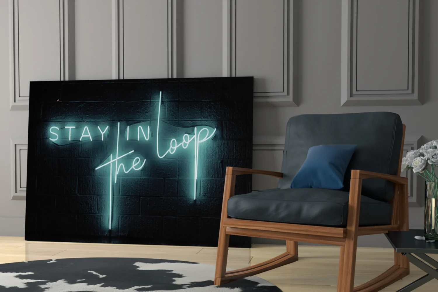 “Stay in the Loop” Glass Wall Art - Image 6