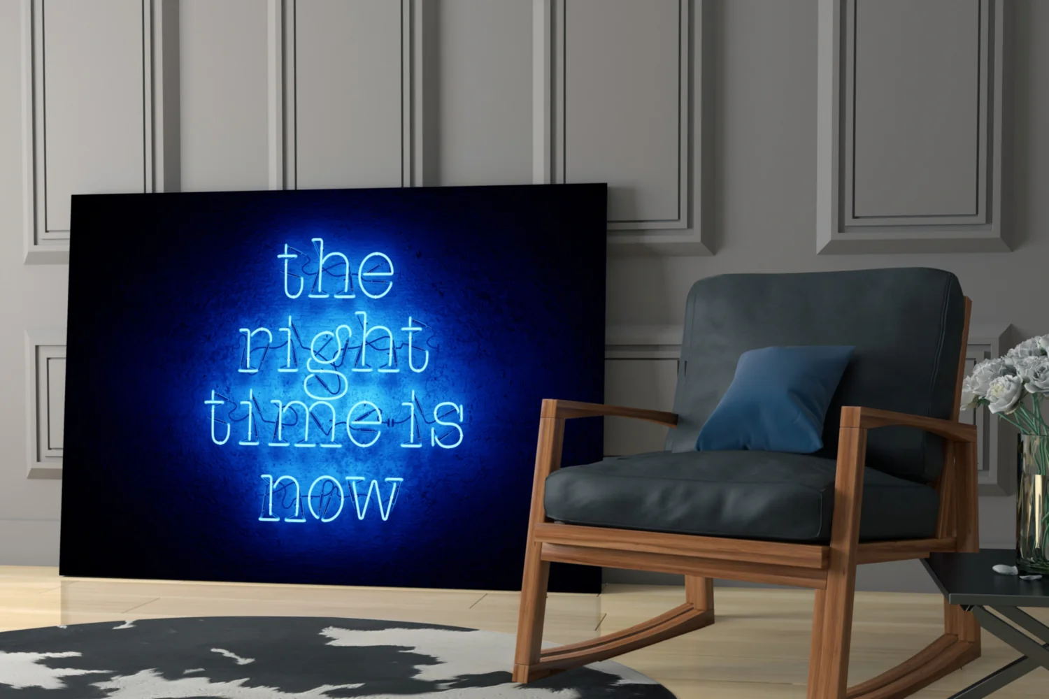 “The Right Time Is Now” Glass Wall Art - Image 6