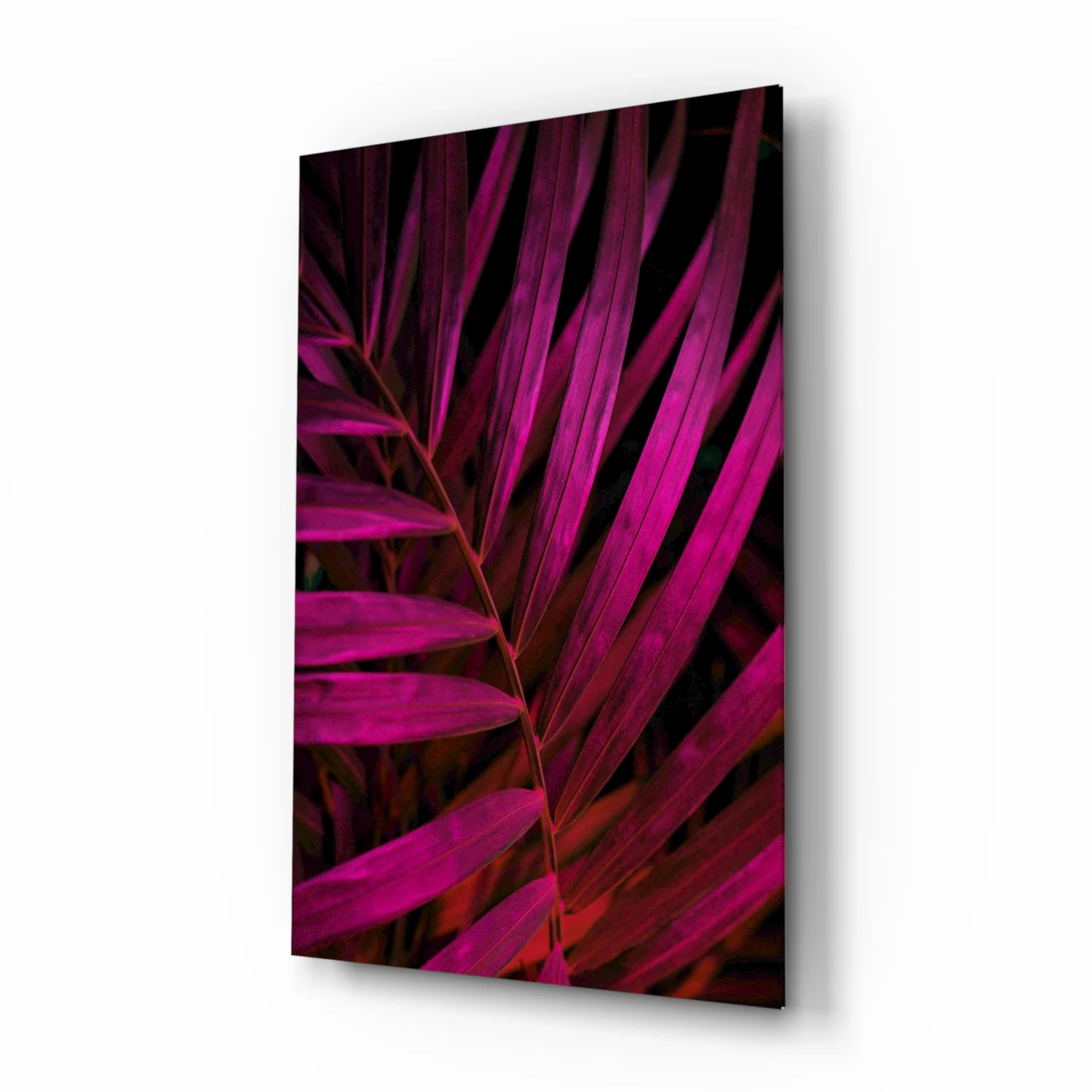 Purple Leaf Glass Wall Art