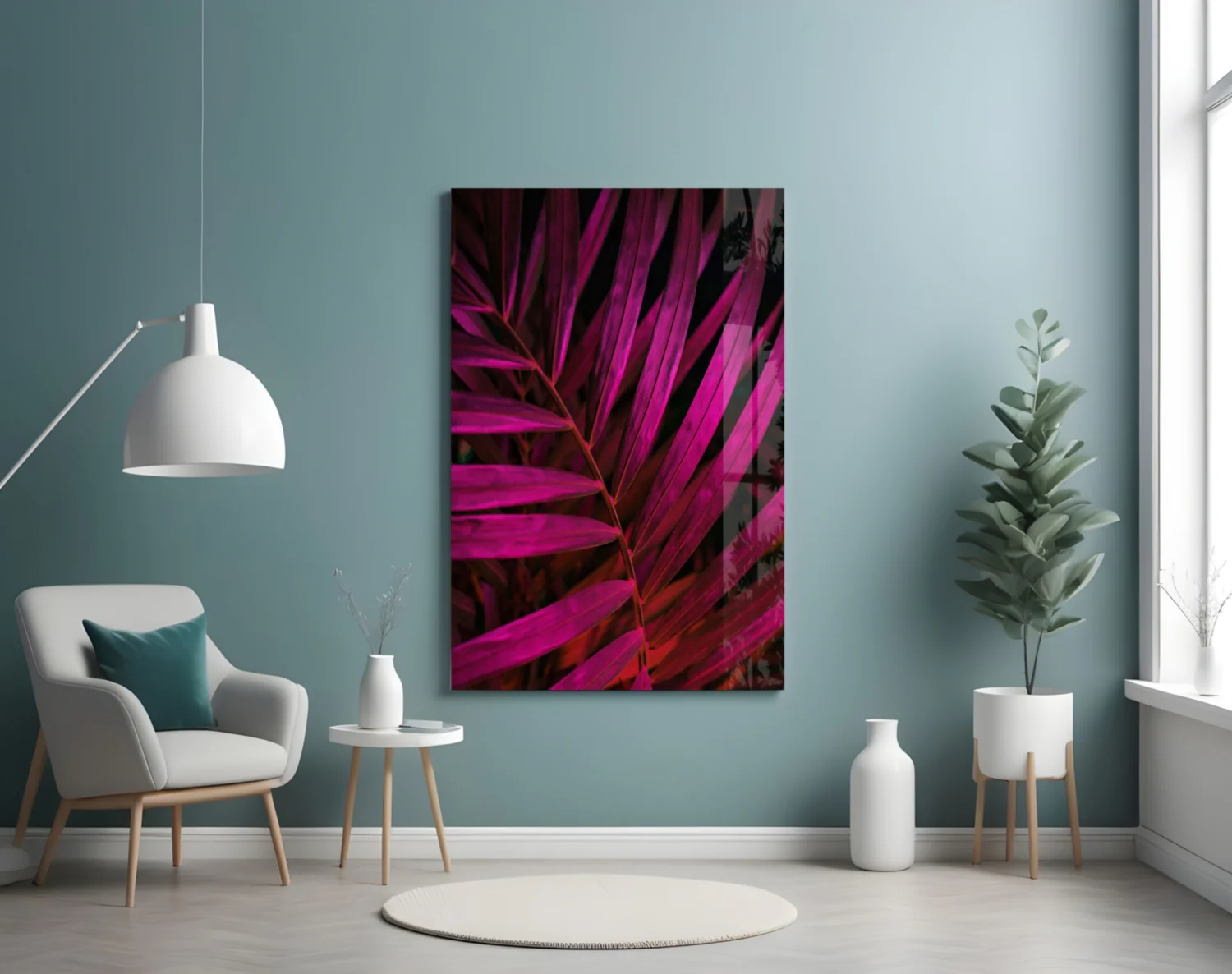 Purple Leaf Glass Wall Art - Image 4